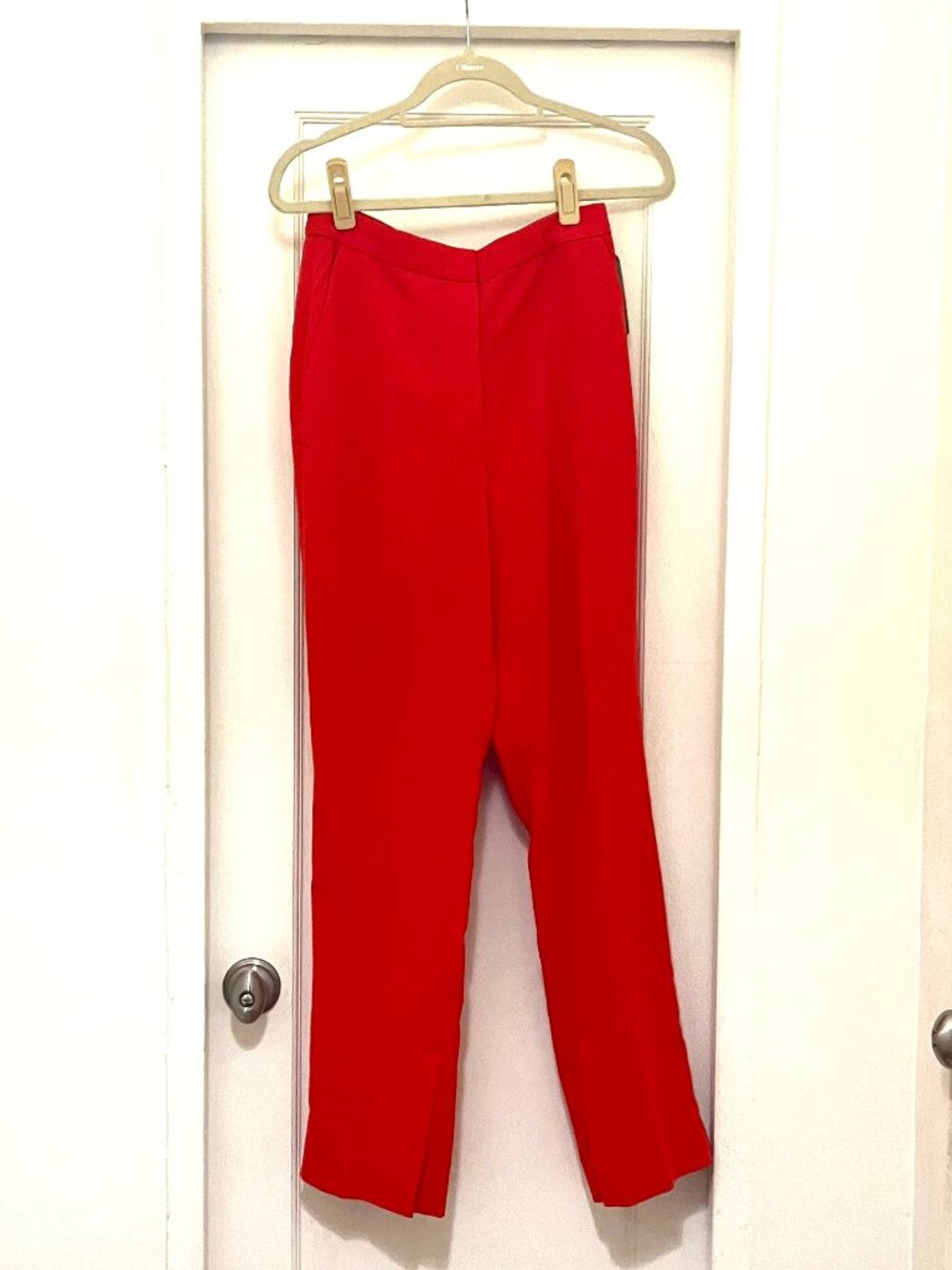 H&M Bright Red Slit-Hem Pants |  Size 6  | Euro 38
